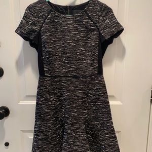 J.Crew black and gray tweed fit & flare dress